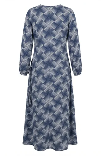 Side-Tie Mink Prayer Dress 994483A-02 Blue White 994483A-02