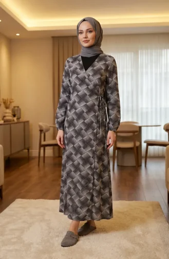 Robe De Prière En Vison à Nouer Sur Le Côté 994483A-03 Blanc Prune 994483A-03