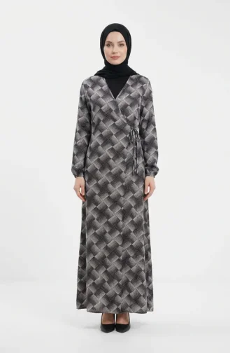 Robe De Prière En Vison à Nouer Sur Le Côté 994483A-03 Blanc Prune 994483A-03