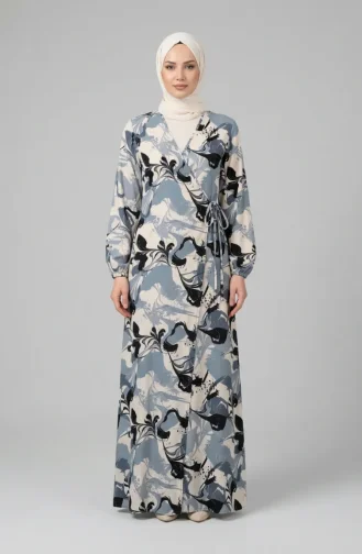Side-Tie Viscose Prayer Dress 994483B-01 Grey Black 994483B-01