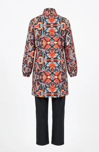 Tesettür Mayo Geometrik Desen 3 Lü Takım 1903-01 Mercan 1903-01