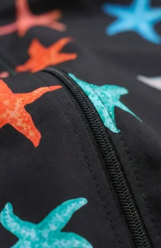 Tesettür Mayo Deniz Yıldızı Desen 3 Lü Takım 1903-06 Turkuaz 1903-06