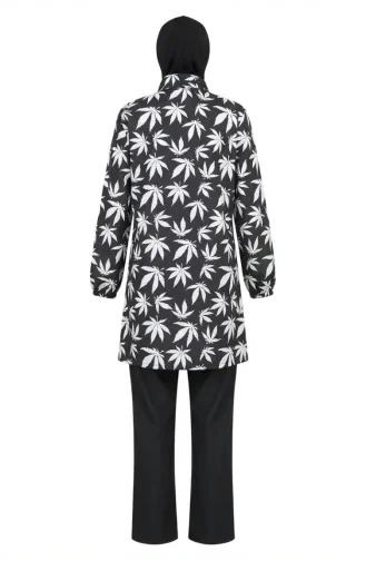 Tesettür Mayo Çınar Desen 3 Lü Takım 1903-07 Beyaz 1903-07
