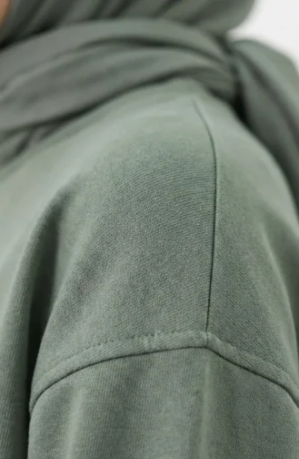 Tracksuit Set With Slit Detail 3083-09 Light Green 3083-09