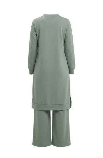 Tracksuit Set With Slit Detail 3083-09 Light Green 3083-09