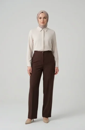 Plus Size Pocket Trousers 4003-08 Brown 4003-08