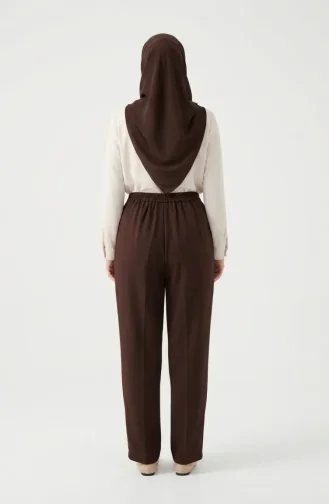 Plus Size Pocket Trousers 4003-08 Brown 4003-08