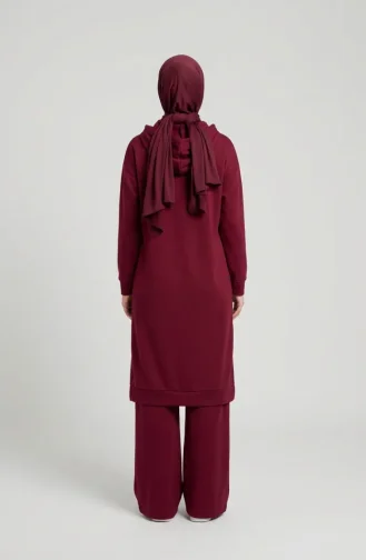 Two-Thread Hooded Two-Piece Set 3084-01 Cherry Red 3084-01