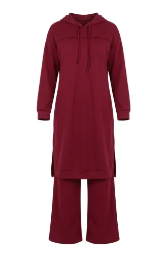 Two-Thread Hooded Two-Piece Set 3084-01 Cherry Red 3084-01