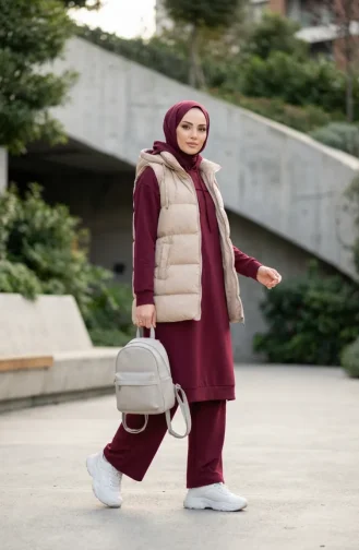 Ensemble Deux Pièces à Capuche Two-Thread 3084-02 Bordeaux 3084-02