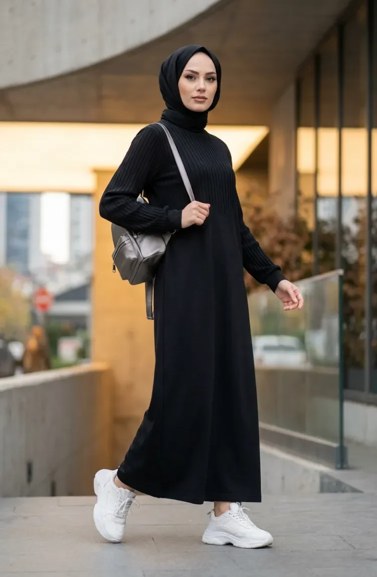 Robe Sport Grande Taille Avec Fermeture éclair Noire Réf. 12024-03 12024-03