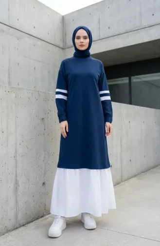 Garnili Sporty Hijab Dress 71079-03 Indigo 71079-03