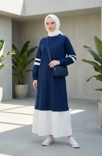 Garnili Sporty Hijab Dress 71079-03 Indigo 71079-03
