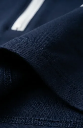 Robe Hijab Sportive Ornée 71079-04 Bleu Marine 71079-04