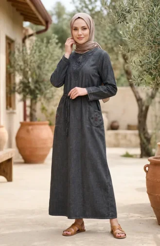 Authentic Şile Stoffkleid 8026-01 Grau 8026-01