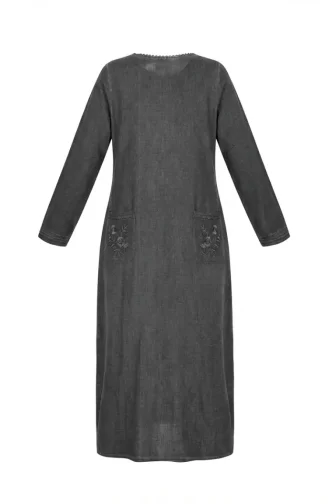 Authentic Şile Stoffkleid 8026-01 Grau 8026-01