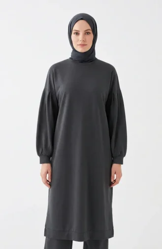 تونيك طويل بأكمام بالون 3031-17 أنثراسيت 3031-17