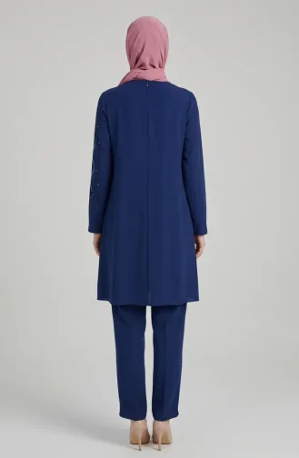 Ensemble Hijab Deux Pièces Orné De Pierres 6304-03 Parlement 6304-03