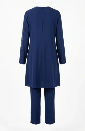 Ensemble Hijab Deux Pièces Orné De Pierres 6304-03 Parlement 6304-03