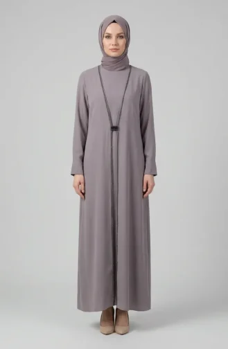 Jurk Met Hijab En Steentjesversiering 6273-03 Nerts 6273-03