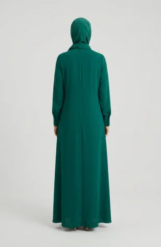 Hijab-Kleid Mit Steinverzierungen 6273-04 Smaragdgrün 6273-04