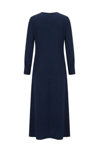 Hijab-Kleid Mit Strassverzierungen 6273-06 Marineblau 6273-06