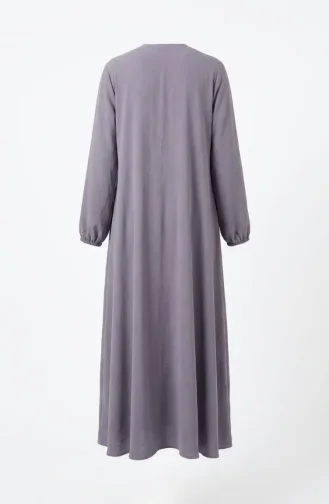 عباية مولانا من قماش أيروبين بأكمام مطاطية وسحاب، 4140-07 رمادي 4140-07