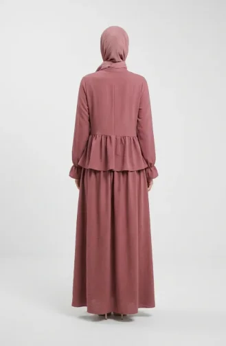 Aerobin Stoff-Hijab-Set Mit Rüschen Zweiteilig 4145-07 Rosa 4145-07