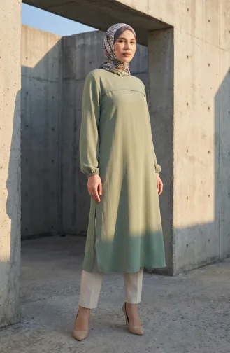 Side Slit Long Tunic 4104-03 Khaki 4104-03
