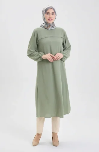 Side Slit Long Tunic 4104-03 Khaki 4104-03
