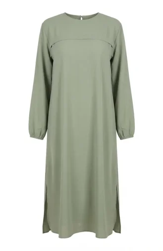 Side Slit Long Tunic 4104-03 Khaki 4104-03
