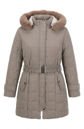 Plus Size Capuchonjas Met Riem 6345-03 Nerts 6345-03