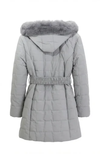 Plus Size Capuchonjas Met Riem 6345-04 Grijs 6345-04