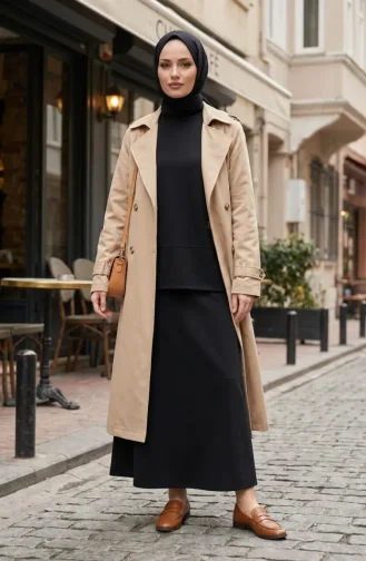 Ensemble Deux Pièces à Découpe Superposée Orné 2225-01 Noir 2225-01
