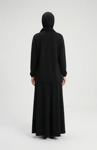 Ensemble Deux Pièces à Découpe Superposée Orné 2225-01 Noir 2225-01