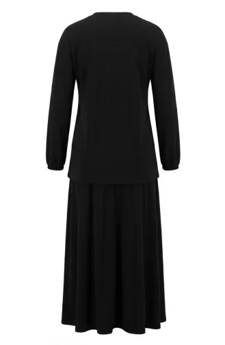 Ensemble Deux Pièces à Découpe Superposée Orné 2225-01 Noir 2225-01