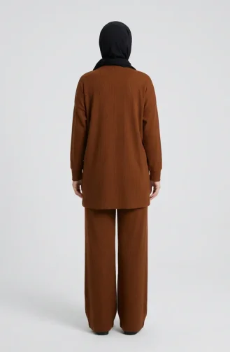 Corduroy Tunic And Trousers Two-Piece Set 5570-08 Brown 5570-08