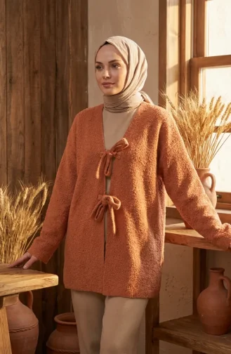 Buklet Kumaş Bağlamalı Kışlık Kap 2234-02 Kiremit