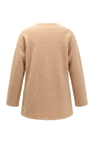 Buklet Kumaş Bağlamalı Kışlık Kap 2234-03 Sütlü kahve