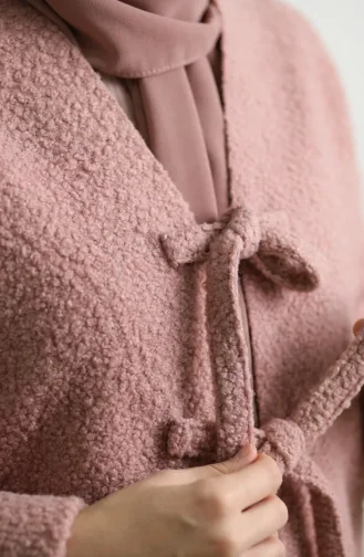 Buklet Kumaş Bağlamalı Kışlık Kap 2234-04 Gül Kurusu