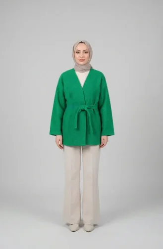 Buklet Kumaş Bağlamalı Kışlık Kap 2235-03 Yeşil