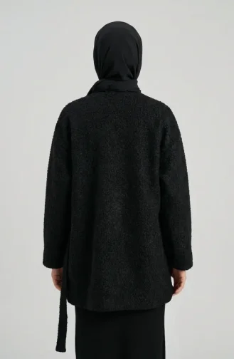 Buklet Kumaş Bağlamalı Kışlık Kap 2235-05 Siyah