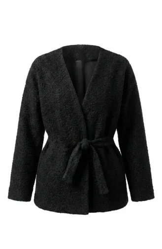 Buklet Kumaş Bağlamalı Kışlık Kap 2235-05 Siyah