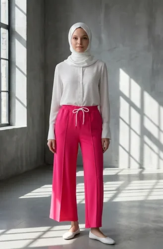Pantalon à Taille élastique 71126-04 Fuchsia 71126-04