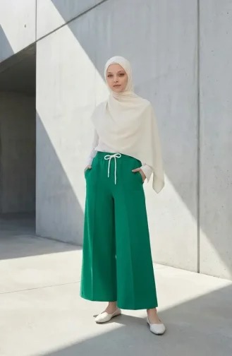 Pantalon à Taille élastique 71126-06 Vert 71126-06