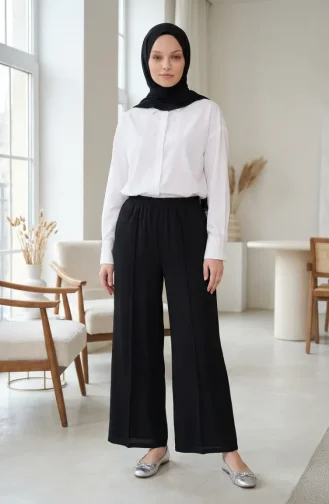 Pantalon à Taille élastique 71126-08 Noir 71126-08