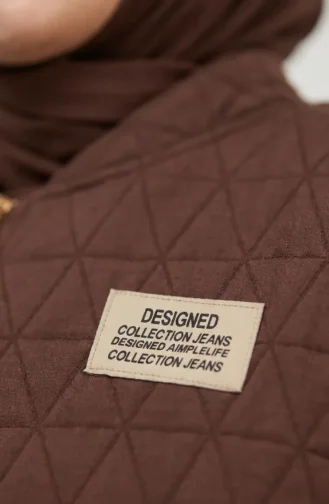 Kapuzen-Steppweste Mit Kettendetail 2228-02 Braun 2228-02