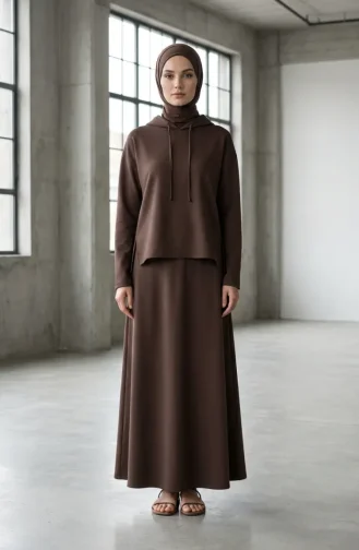 Ensemble Deux Pièces à Capuche En Tissu Oysho 2237-03 Marron 2237-03