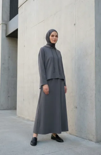 Ensemble Deux Pièces à Capuche En Tissu Oysho 2237-04 Gris 2237-04