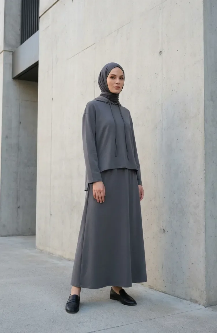Ensemble Deux Pièces à Capuche En Tissu Oysho 2237-04 Gris 2237-04